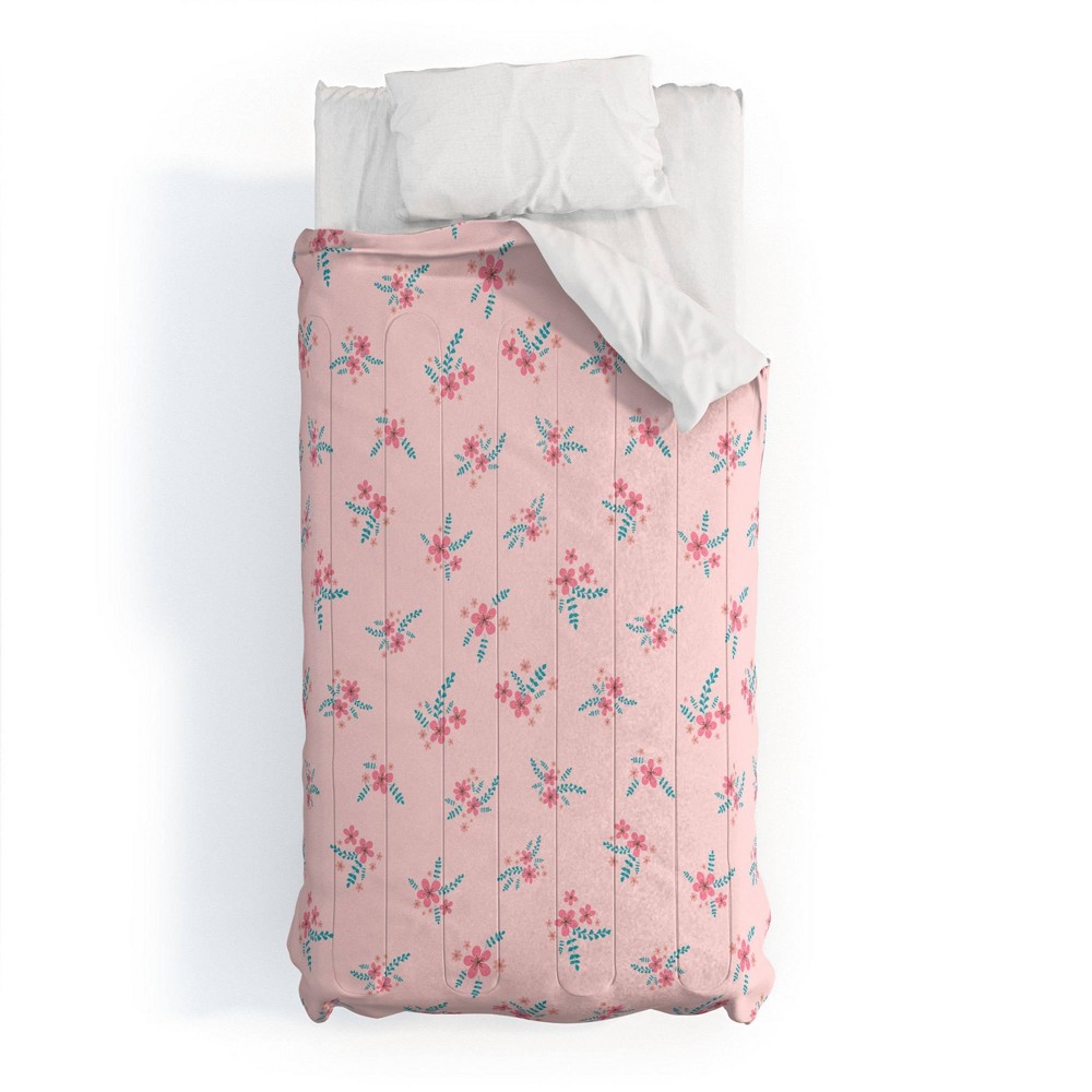 Photos - Bed Linen Deny Designs King Gabriela Simon Vintage Cherry Blossom Bouquet Comforter and Sham Set