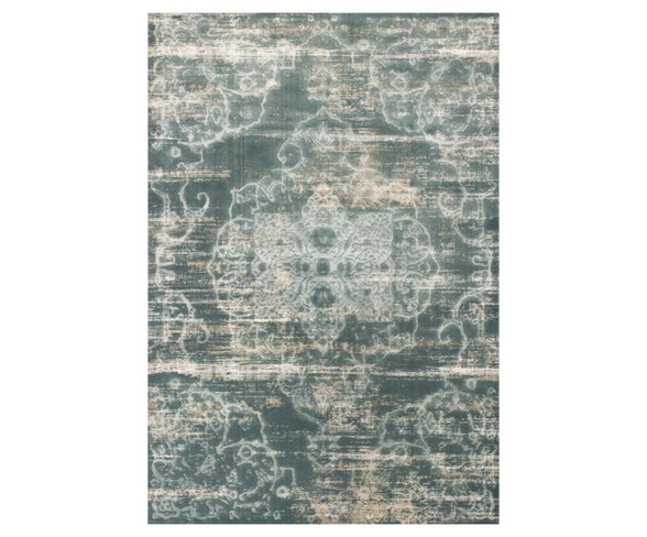 Slate Medallion Pressed/Molded Area Rug 3'3"x4'7" - KAS Rugs