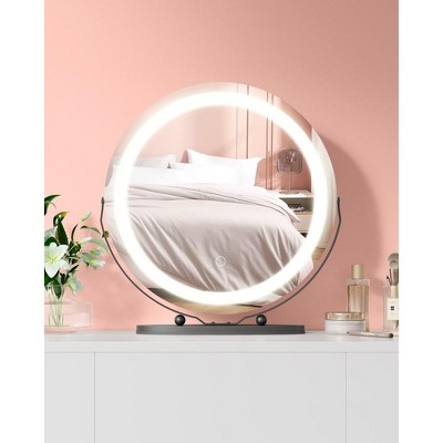 Whizmax 19 Inch Round Vanity Mirror with Led Lights, Touch Control 3 Color Lighting Dimmable Makeup Mirror