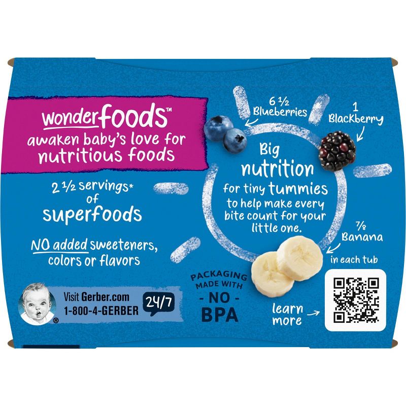 Gerber Sitter 2nd Food Banana Blackberry &#38; Blueberry Baby Food Tubs - 2ct/4oz Each, 6 of 7