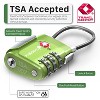 Fosmon 2 Pack TSA Approved Luggage Lock, 3 Digit Combination Lock Easy to Set Luggage Cable Lock, Travel TSA Locks for Luggage Suitcase Backpack,Green - 2 of 4
