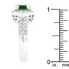 Slickblue Women's Emerald Halo 4.2 Ct. Engagement Ring, Green CZ, Rhodium Plated, 4mm Width, Size 5-10 - 4 of 4