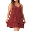 Women's Spaghetti Strap V Neck Sleeveless Racerback Pleated Chemise Nightgowns - Agnes Orinda - 2 of 4
