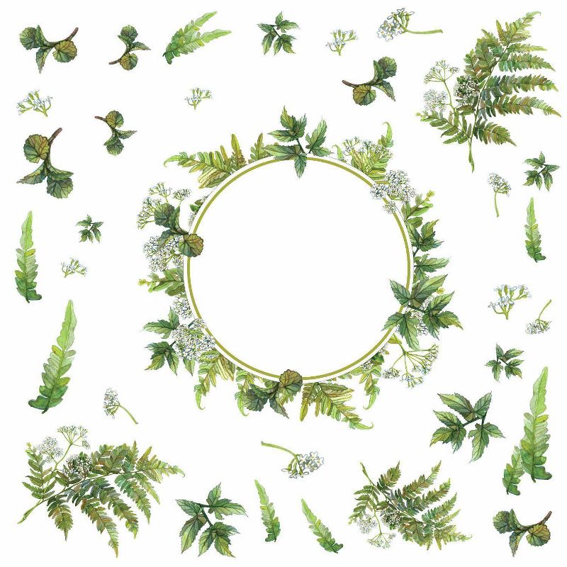 Fern Peel and Stick Decal with Circle Mirror - RoomMates, 4 of 8