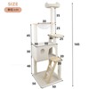 BENCMATE Pet Tower Wooden Cat Tree with Spacious Condo, Transparent Spacecraft, Multi-Level Playground for Large Cats, White, 20.67"*12.4"*20.87" - 3 of 4