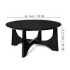 VYNXARIA 36" Round Coffee Table, Wooden Coffee Tables for Living Room Reception Room(Black) - 4 of 4