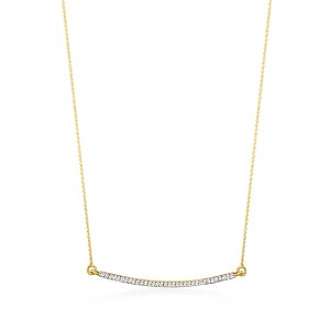 Pure Collection by Ross-Simons 0.10 ct. t.w. Diamond Curved Bar Necklace in 14kt Yellow Gold - 1 of 4