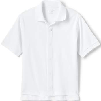 egg Inflates Dominant Lands' End School Uniform Kids Adaptive Short Sleeve Interlock Polo Shirt -  Small - White : Target