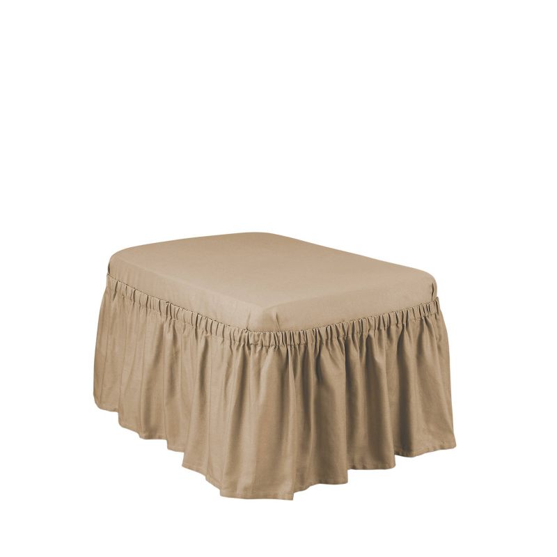 Duck Ottoman Slipcover Tan - Sure Fit, 3 of 4