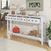 Tramull Rustic Console Table with 4 Drawers, Sofa Table with Storage Shelf for Entryway, Hallway & Living Room - 4 of 4