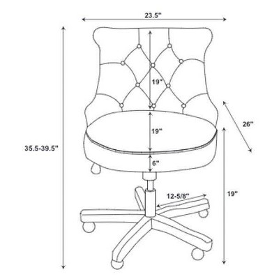 Charcoal Gray Fabric Swivel Office Chair with Silver Nailheads