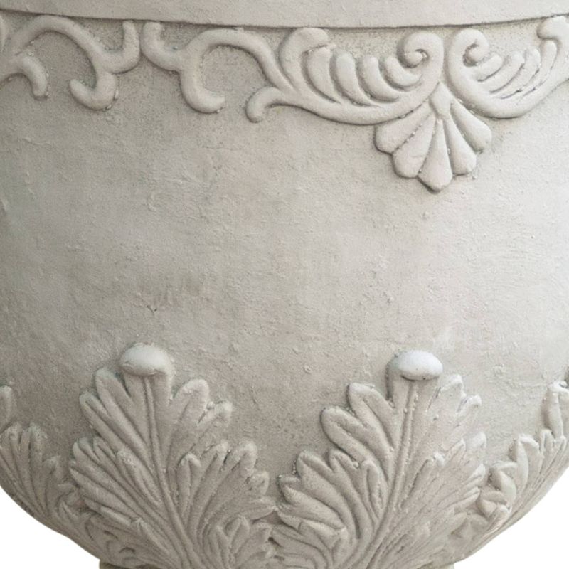 20&#34; Wide Planter Urn Patio Moroccan Fiber Stone White - Christopher Knight Home, 4 of 5