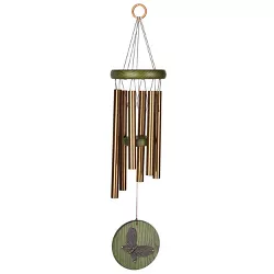 Woodstock Chimes Signature Collection, Woodstock Habitats Chime, 17'' Green Butterfly Wind Chime HCGB