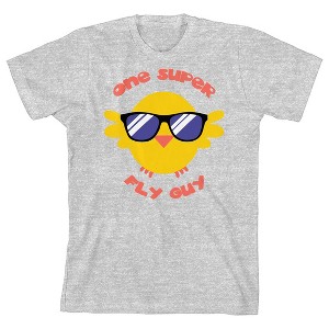 Bunny Bros One Super Fly Guy Crew Neck Short Sleeve Athletic Heather Boy's T-shirt - 1 of 2