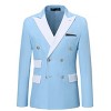 Cloudstyle Mens 2-Piece Dress Suit Blazer Slim Fit Double-Breasted Suit Jacket Sport Coat and Pants Set - 3 of 4