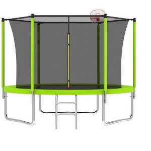 BestParts 10FT Trampoline with Basketball Hoop, Ladder & Safety Enclosure Net - 1 of 4