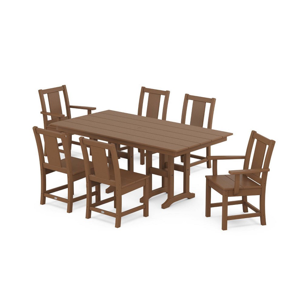 Photos - Dining Table POLYWOOD 7pc Prairie Farmhouse Outdoor Patio Dining Set Teak