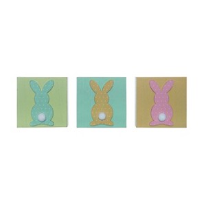 Transpac MDF/Fabric Dimensional Easter Bunny Block Decor Home Decorations Easter - 1 of 1