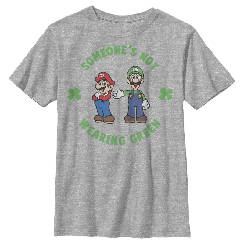 Boy's Nintendo Super Mario and Luigi St. Patrick's Not Wearing T-Shirt, 1 of 5
