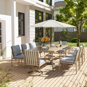 HAPPATIO Patio Outdoor Dining Set, Aluminum Patio Dining Set Includes 1 Outdoor Dining Table with Umbrella Hole and Dining Chairs for Lawn, Porch. - 1 of 4