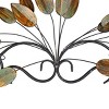 10" x 34" Metal Leaf Wall Decor Brown - Olivia & May: Iron Botanical Sculpture, Traditional Style - image 2 of 4