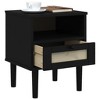 vidaXL Bedside Cabinet SENJA Rattan Look Black 15.7 in.x13.8 in.x18.9 in. Solid Wood Pine - 4 of 4