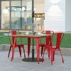 Emma and Oliver Indoor/Outdoor Dining Table with Umbrella Hole, 36" Square All Weather Poly Resin Top and Steel Base - 2 of 4
