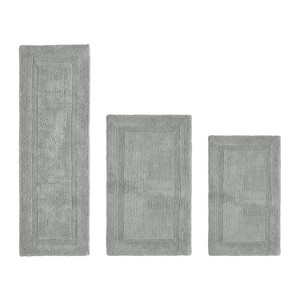 Lux Premium 100% Cotton  Ultra-Soft Tufted Solid Reversible 3 Piece Bath Rug Set, Water-Absorbent, Durable, Machine Washable Bathroom Rug - 1 of 4
