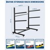 Freestanding Kayak Storage Rack, Indoor & Outdoor Heavy Duty Kayak Holder with 4 Lockable Wheels - 2 of 4