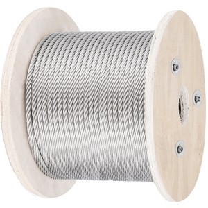 VEVOR 316 Stainless Steel Cable, 500FT Stainless Steel Wire Rope of 5/32In Diameter and 1x19Construction, 3300LBS Breaking Strength Steel Cable,Silver - 1 of 4