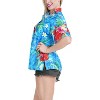 LA LEELA Hawaiian Shirts Womens Floral Summer Beach Party Colorful Shirt Short Sleeve Vacation Tops Button Up Shirts Colorful for Women - 2 of 4