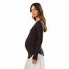 Anna-Kaci Women's Maternity Long Sleeve Stretch Knit Top with Soft Seamless Fit and Gentle Belly-Shaping Silhouette - 4 of 4