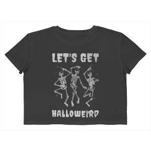 Social Collective Women Halloweird Short Sleeve Graphic Cotton Cropped Loose T-shirt - 1 of 4