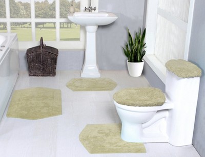 Waterford Collection Cotton Tufted Set of 5 Bath Rug Set - Home Weavers