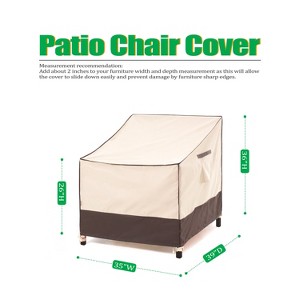 F&J Outdoors Premium Waterproof Outdoor Patio Chair Covers - Beige+Coffee - 2 Packs - 1 of 4