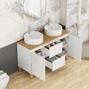 KTMBDW Bathroom Vanity with Ceramic Sinks, Bathroom Cabinet Vanity with Soft Closing Cabinets & Drawers, White - 3 of 4