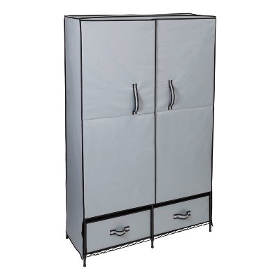 Honey-Can-Do 43" Wide Portable Wardrobe Storage Closet Gray