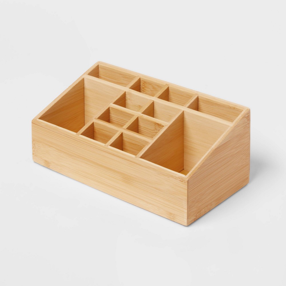 Photos - Bathroom Shelf 10" x 5" x 4" 12 Compartment Bamboo Countertop Organizer - Brightroom™