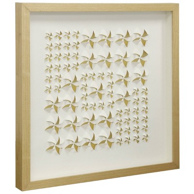 Wooden Shadow Stars Shadowbox Inner Paper Wall Art White - StyleCraft