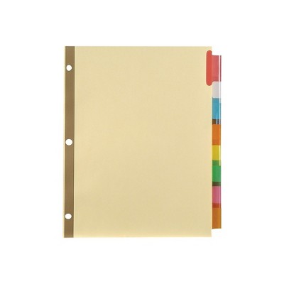 Staples Big Tab Insertable Paper Dividers 8-Tab Buff with Assorted-Color Tabs 153866