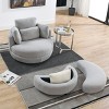 Bennett Upholstered Swivel Barrel Chair,Teddy Swivel Chairs With Ottomans Storage,Round Cuddle Chair,Chaise Lounge Arm Chair With Pillows-Cuddlewood - 2 of 4