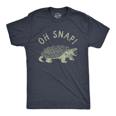 Mens Oh Snap T Shirt Funny Sarcastic Snapping Turtle Joke Tee For Guys - Crazy Dog Men's T Shirt - image 1 of 4