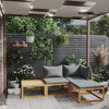 vidaXL Acacia Wood Patio Lounge Set - Luxury Outdoor Seating Furniture with Cushion - Modular Design - Includes Coffee Table - Dark Gray Cushions - 2 of 4