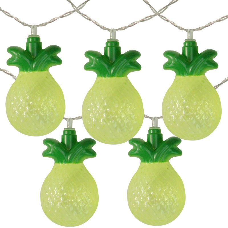 Northlight 10ct Battery Operated Tropical Pineapple Summer LED String Lights Warm White - 4.5' Clear Wire, 1 of 5