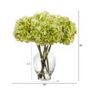 Nearly Natural 18-in Hydrangea Artificial Arrangement in Glass Vase - 2 of 4