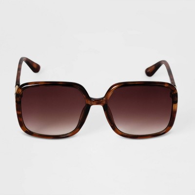 Women's Tortoise Shell Oversized Square Sunglasses - A New Day™ Brown