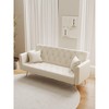 VASIP 71" Convertible Loveseat with 2 Pillows,Retro Velvet Sofa for Small Spaces, Bedroom,Office-Beige - 2 of 4