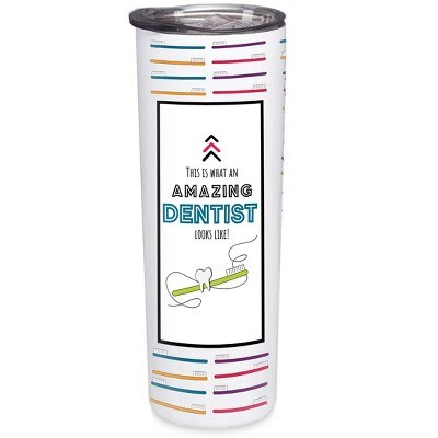 Elanze Designs Amazing Dentist Multicolored Toothbrushes 20 ounce Stainless Steel Travel Tumbler