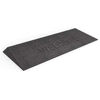 EZ-ACCESS TRANSITIONS 1.5 Inch Low Pile Transitional Non Slip Rectangular Rubber Angled Welcome Entry Mat Ideal for Indoor and Outdoor Use, Black