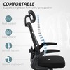 HOMCOM Mesh Office Chair, Ergonomic Desk Chair with Flip-up Armrest, Rotatable Headrest, Adjustable Lumbar Support, Black - 4 of 4